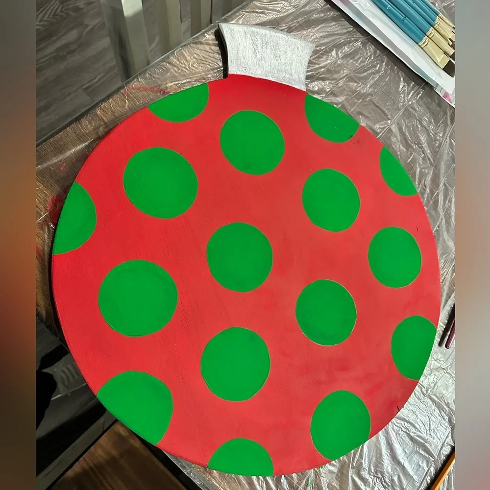 🔴 New - Christmas Wreath - Hand Crafted - Hand Painted - Hand Cut & Sanded Wood